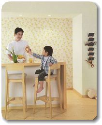 壁紙(クロス)によるの雰囲気の相違(明るい雰囲気)